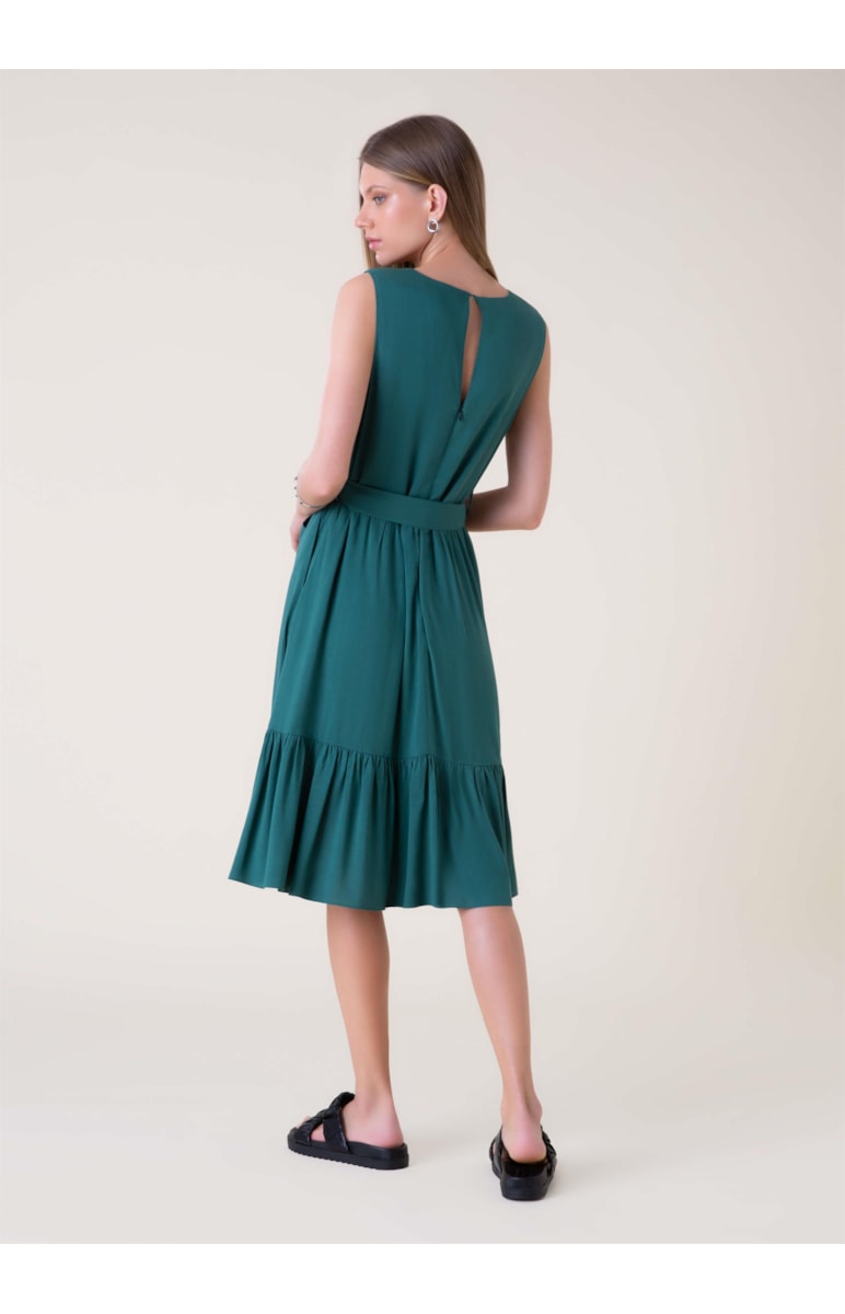 Vestido Midi Visco Nature Verde Bandeira