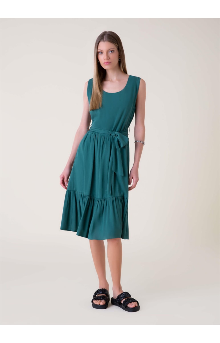 Vestido Midi Visco Nature Verde Bandeira