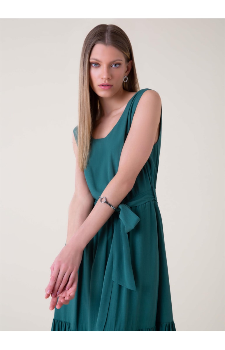 Vestido Midi Visco Nature Verde Bandeira