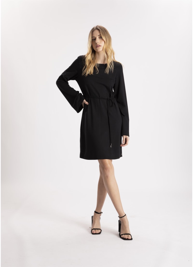 Vestido Moletinho Heavy Manga Sino Preto