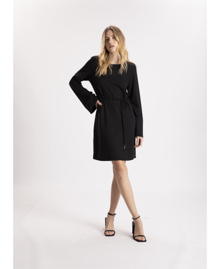 Vestido Moletinho Heavy Manga Sino Preto