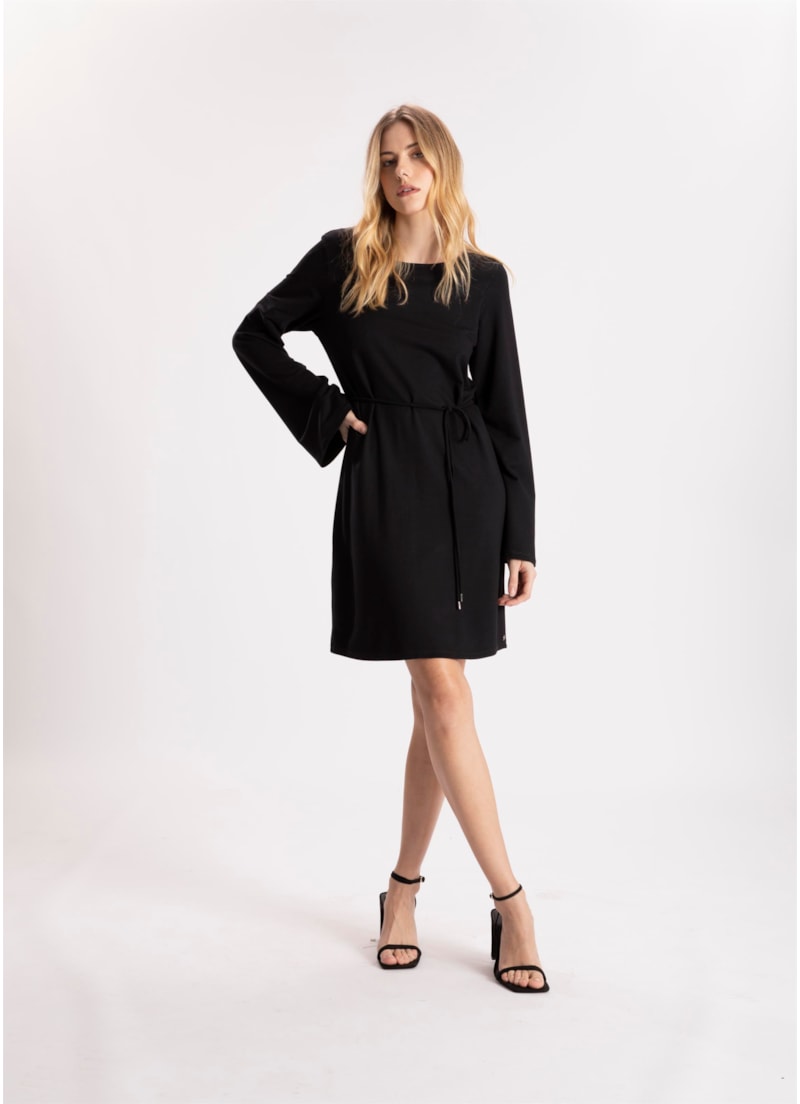 Vestido Moletinho Heavy Manga Sino Preto