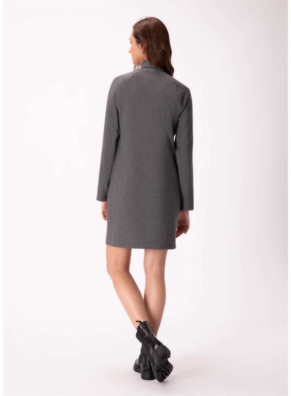 Vestido Moletom Comfort Chumbo Mescla