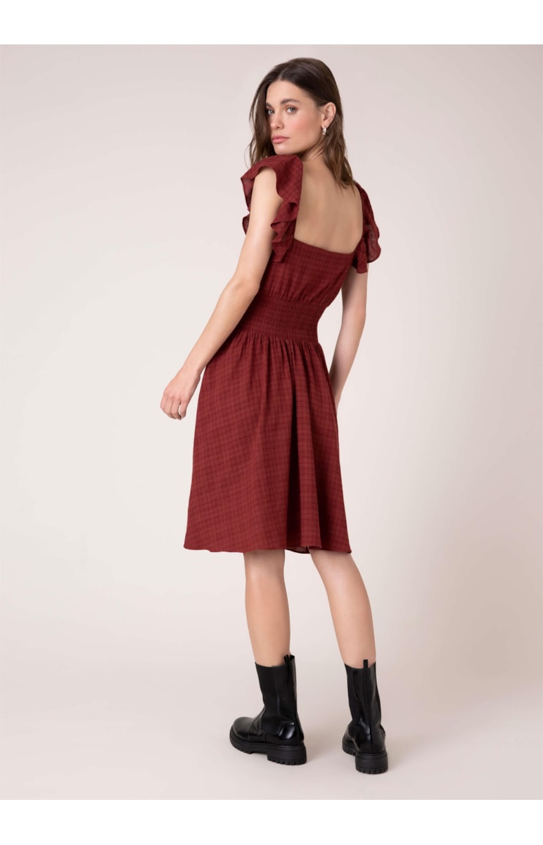 Vestido New Checkered Bordeaux