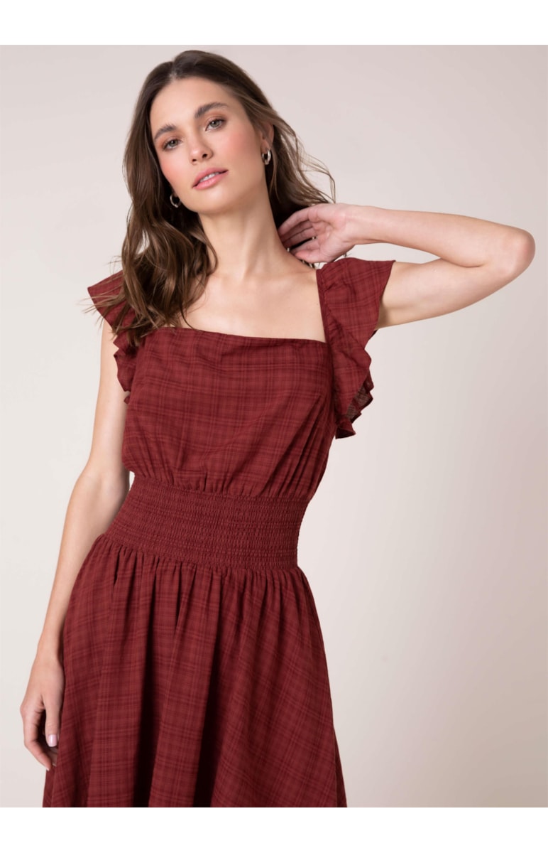 Vestido New Checkered Bordeaux