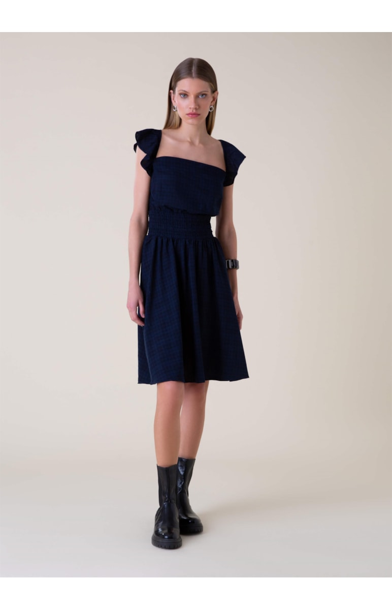 Vestido New Checkered Marinho
