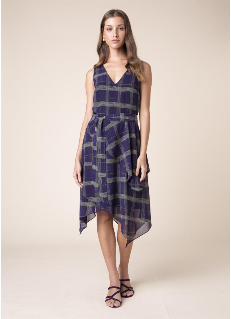 Vestido New Chek Est. Berinjela