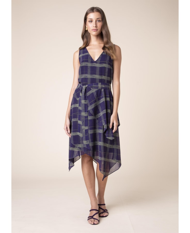 Vestido New Chek Est. Berinjela