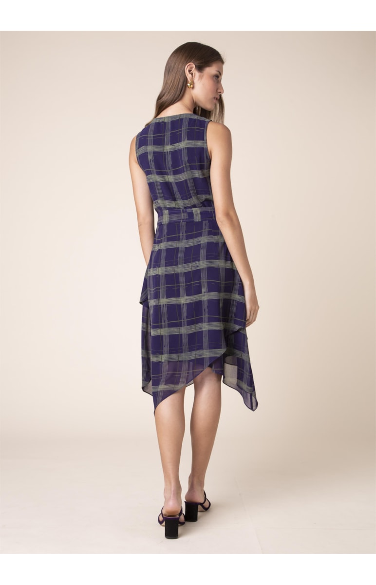 Vestido New Chek Est. Berinjela