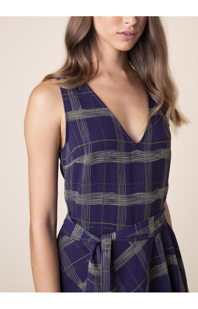 Vestido New Chek Est. Berinjela