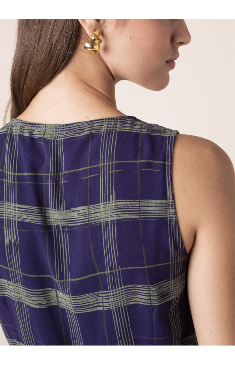 Vestido New Chek Est. Berinjela