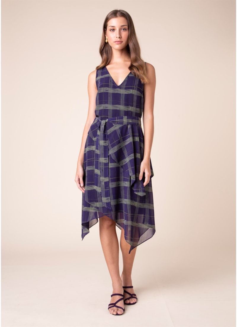 Vestido New Chek Est. Berinjela