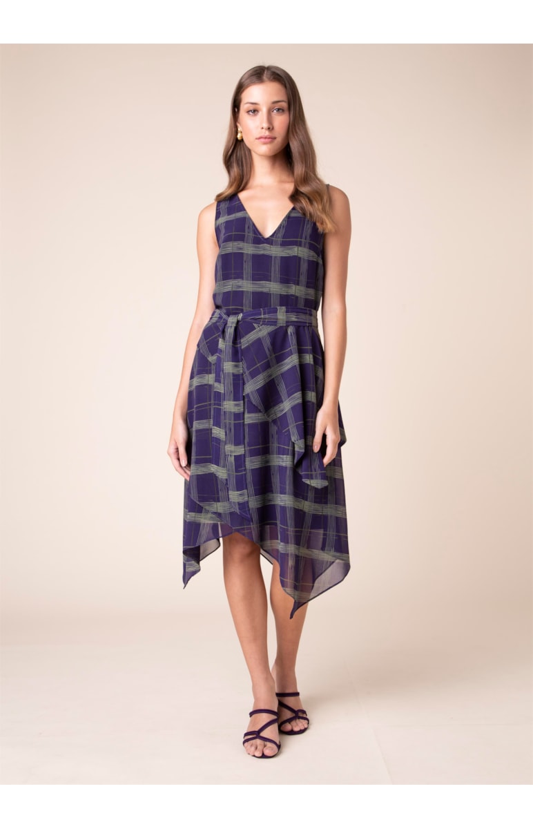 Vestido New Chek Est. Berinjela