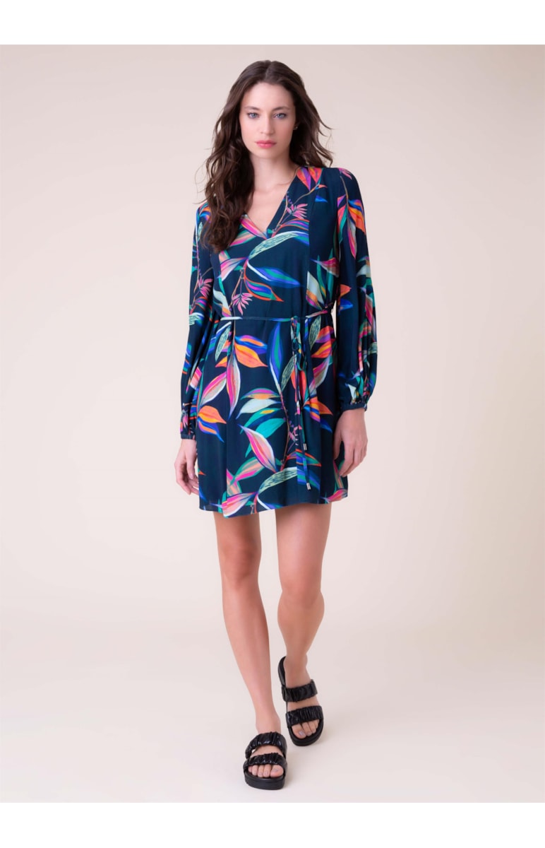 Vestido Night Flowers Marinho