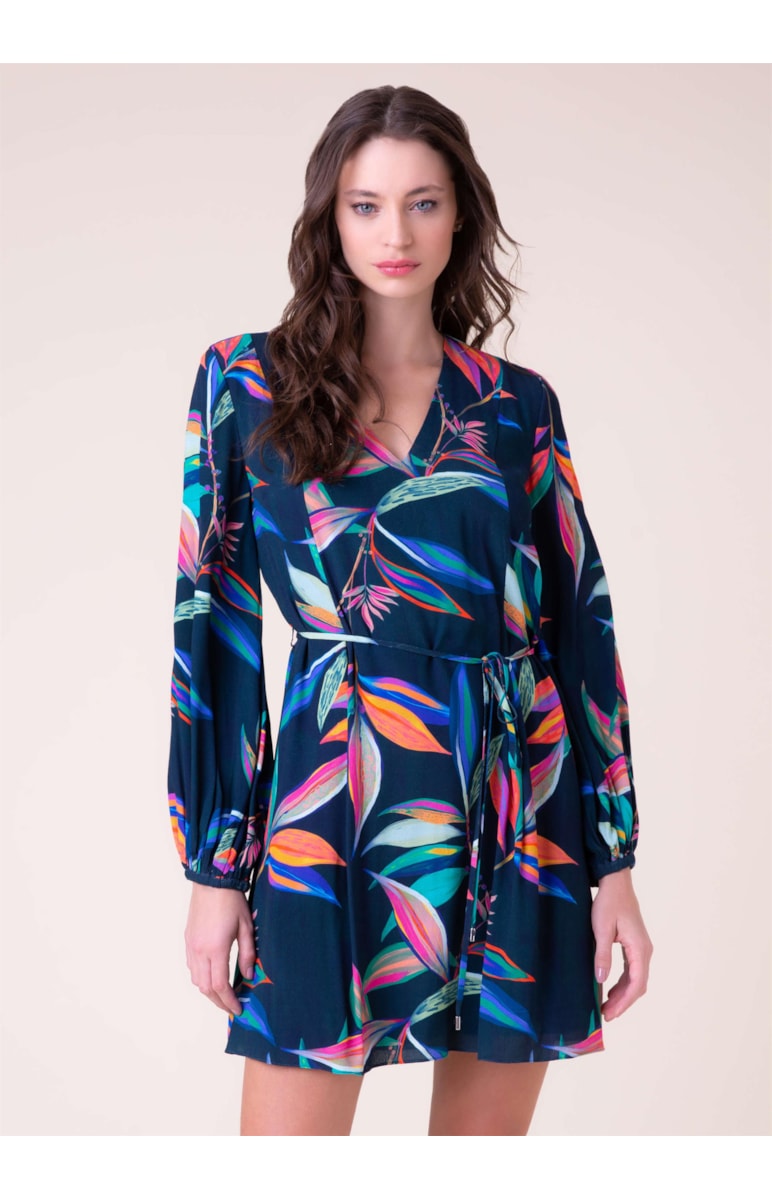 Vestido Night Flowers Marinho