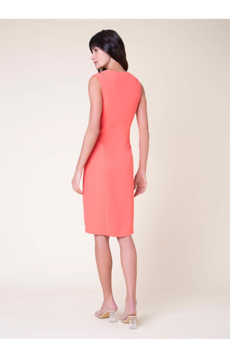 Vestido Ombro Vazado Coral