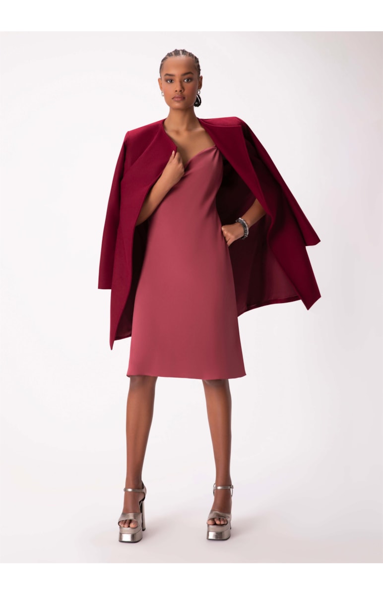 Vestido Pura Seda Slip Dress Vinho