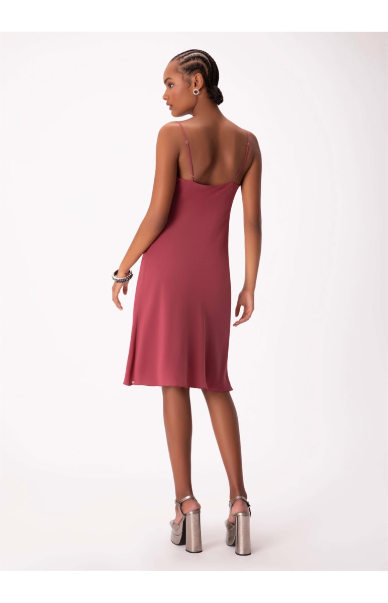 Vestido Pura Seda Slip Dress Vinho