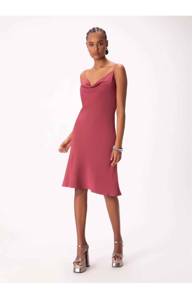 Vestido Pura Seda Slip Dress Vinho