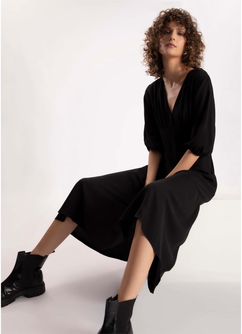 Vestido Rayon Hype Midi Preto