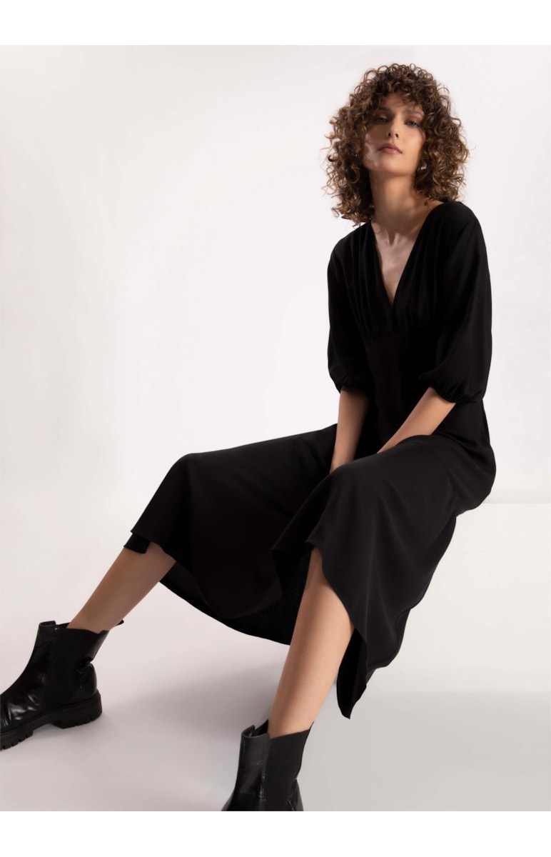Vestido Rayon Hype Midi Preto
