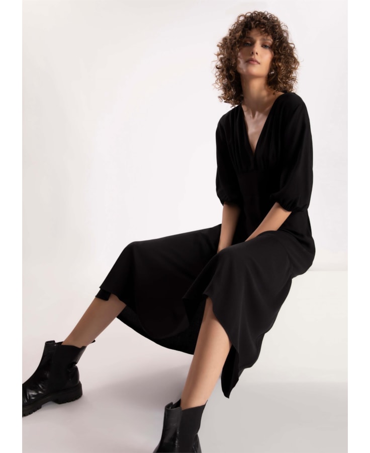 Vestido Rayon Hype Midi Preto