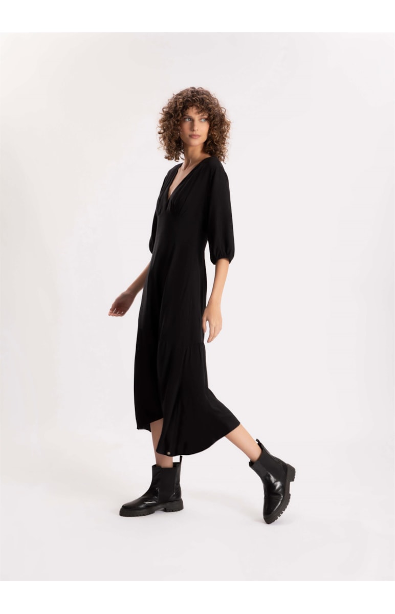 Vestido Rayon Hype Midi Preto