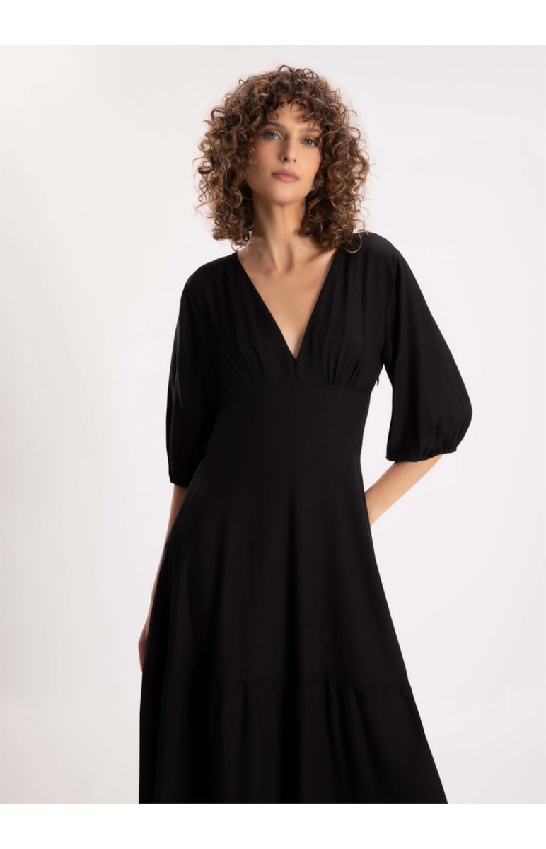 Vestido Rayon Hype Midi Preto