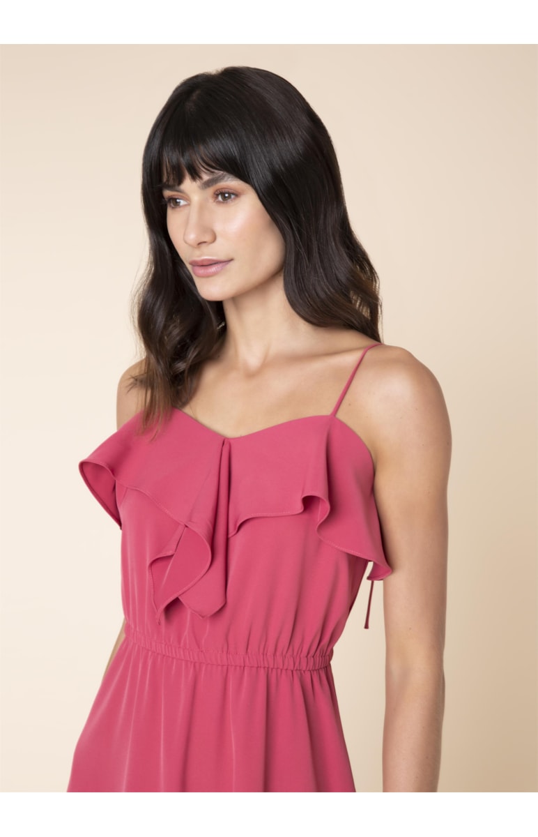 Vestido Regata Babado Rosa Dirty
