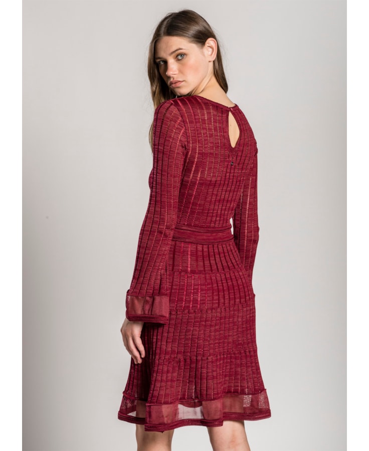 Vestido Rendado Gota Vinho