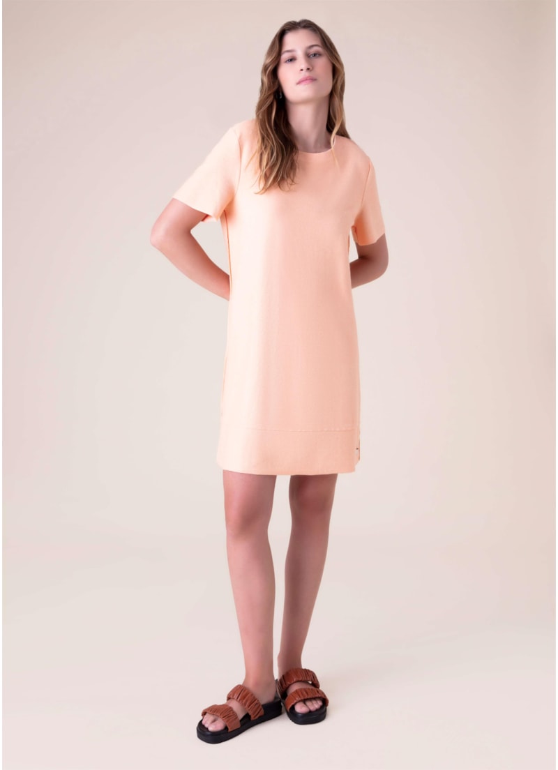 Vestido Sarja Fleece Laranja