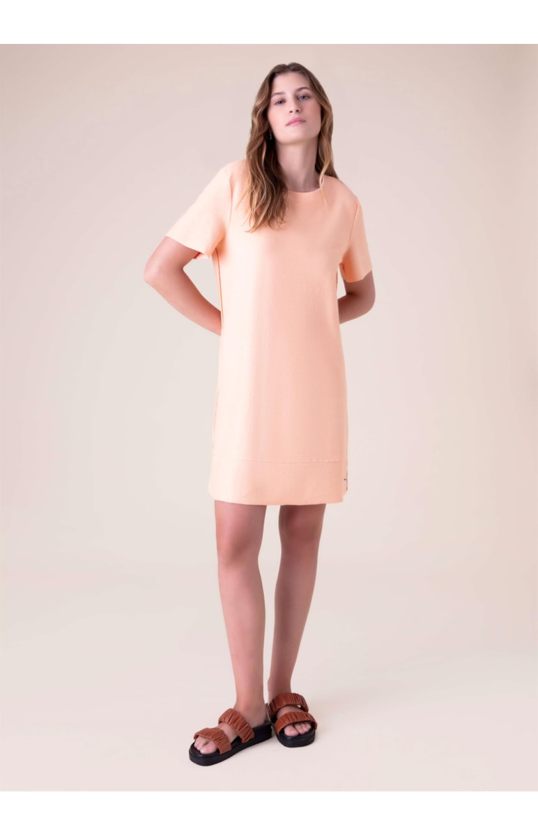 Vestido Sarja Fleece Laranja