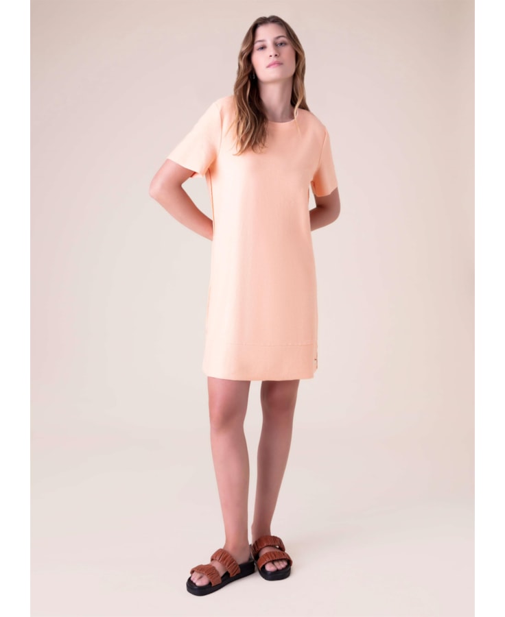 Vestido Sarja Fleece Laranja