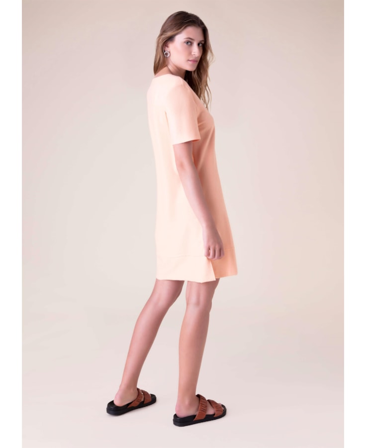 Vestido Sarja Fleece Laranja