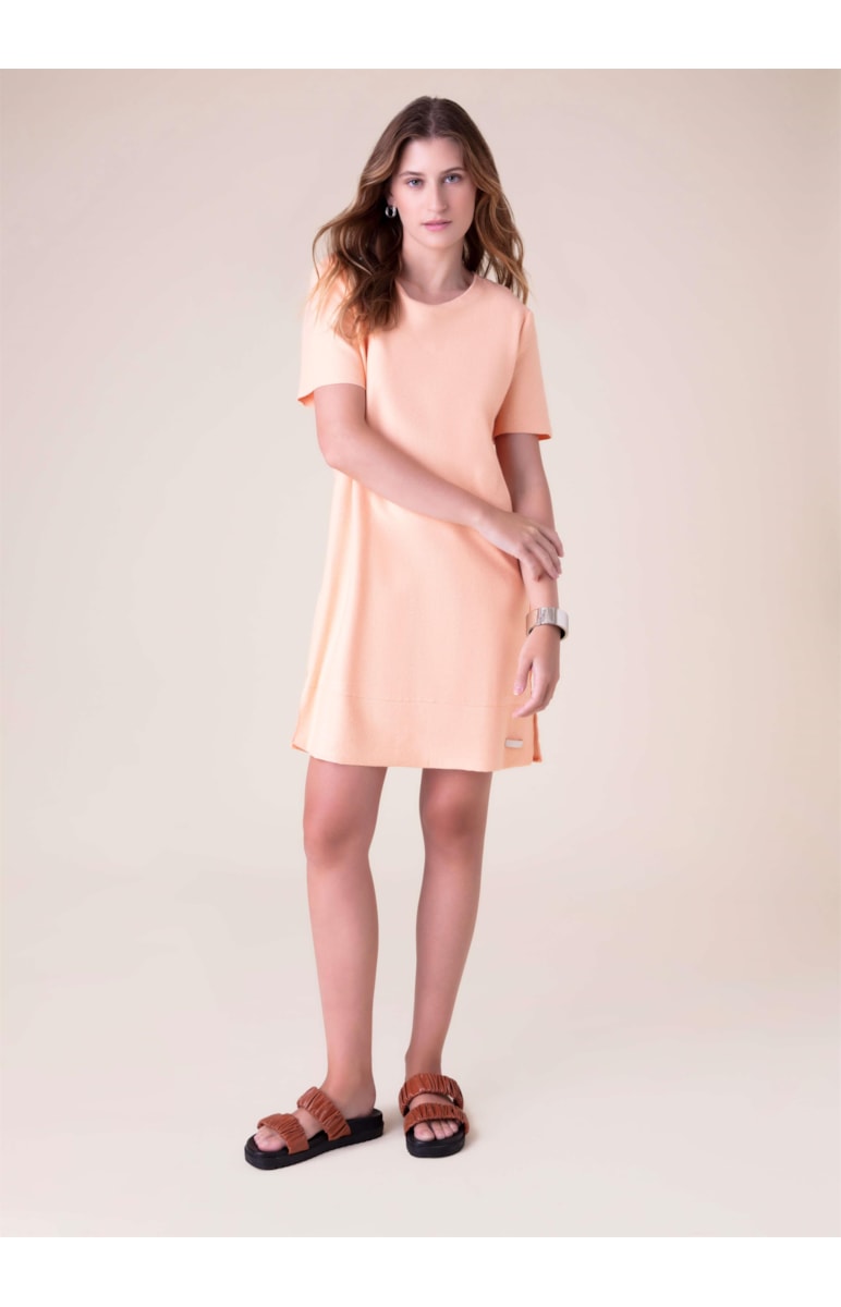 Vestido Sarja Fleece Laranja