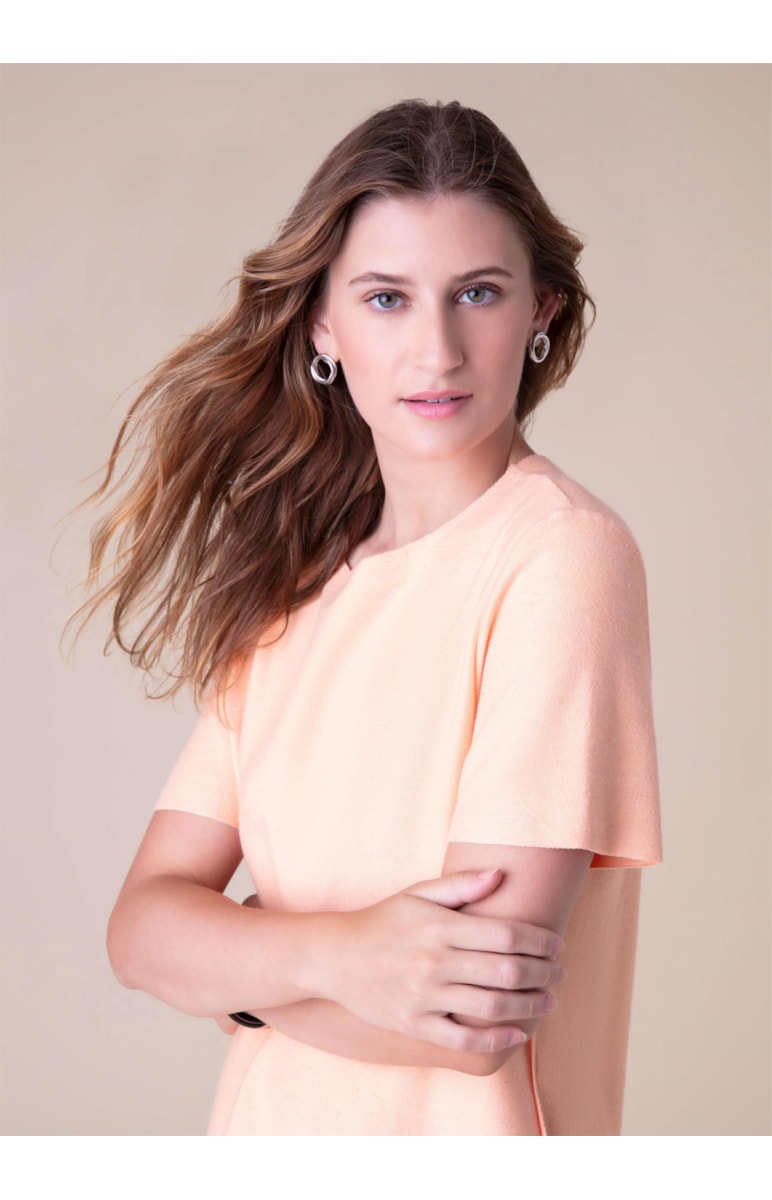 Vestido Sarja Fleece Laranja