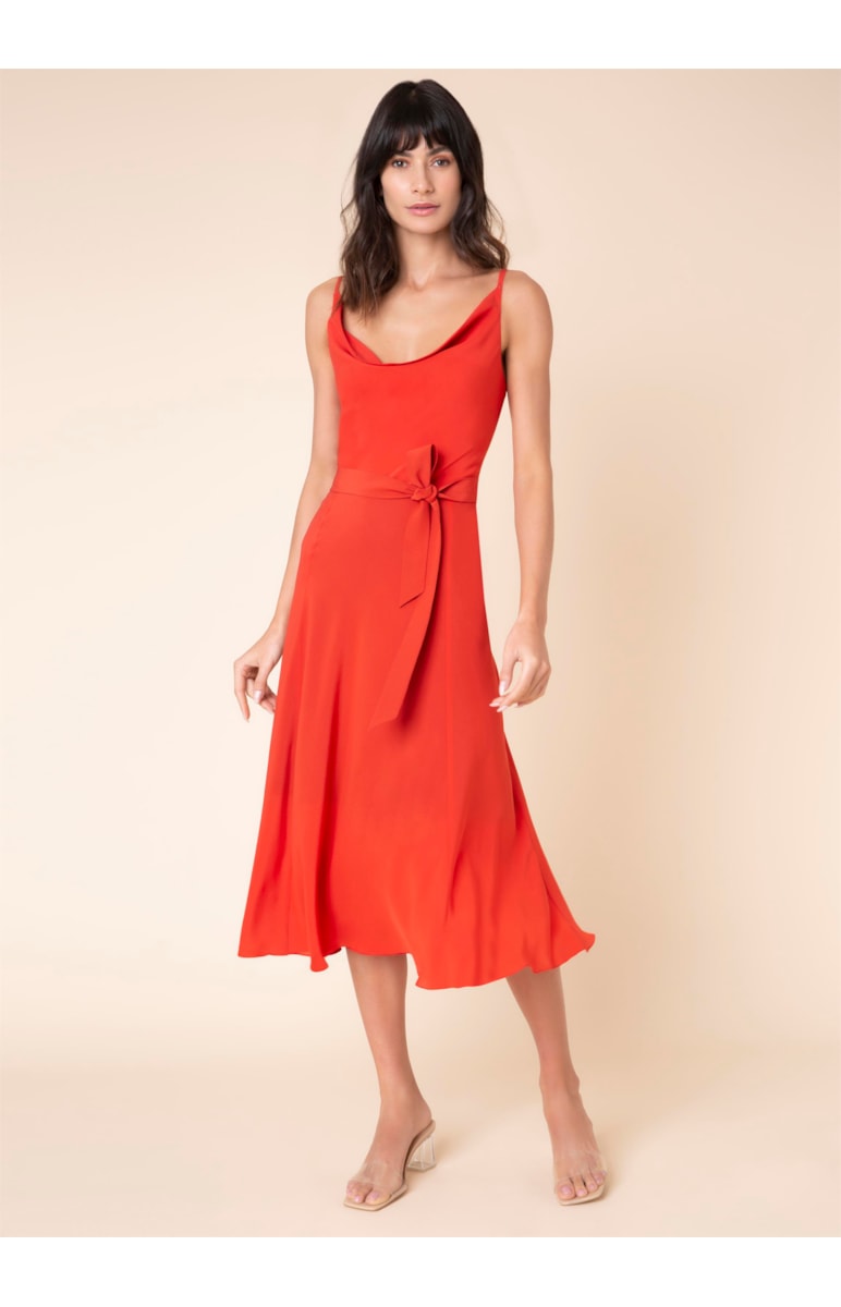 Vestido Seda Degagê Vermelho