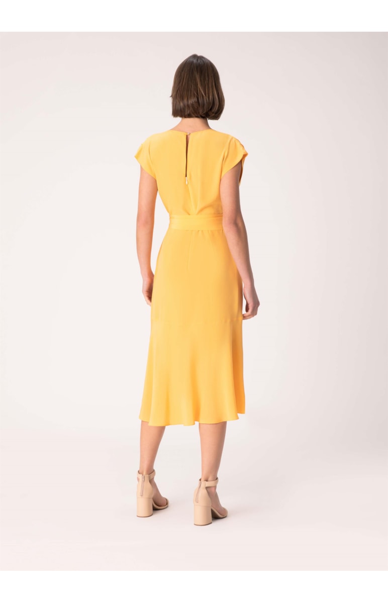 Vestido Seda Transpasse Amarelo