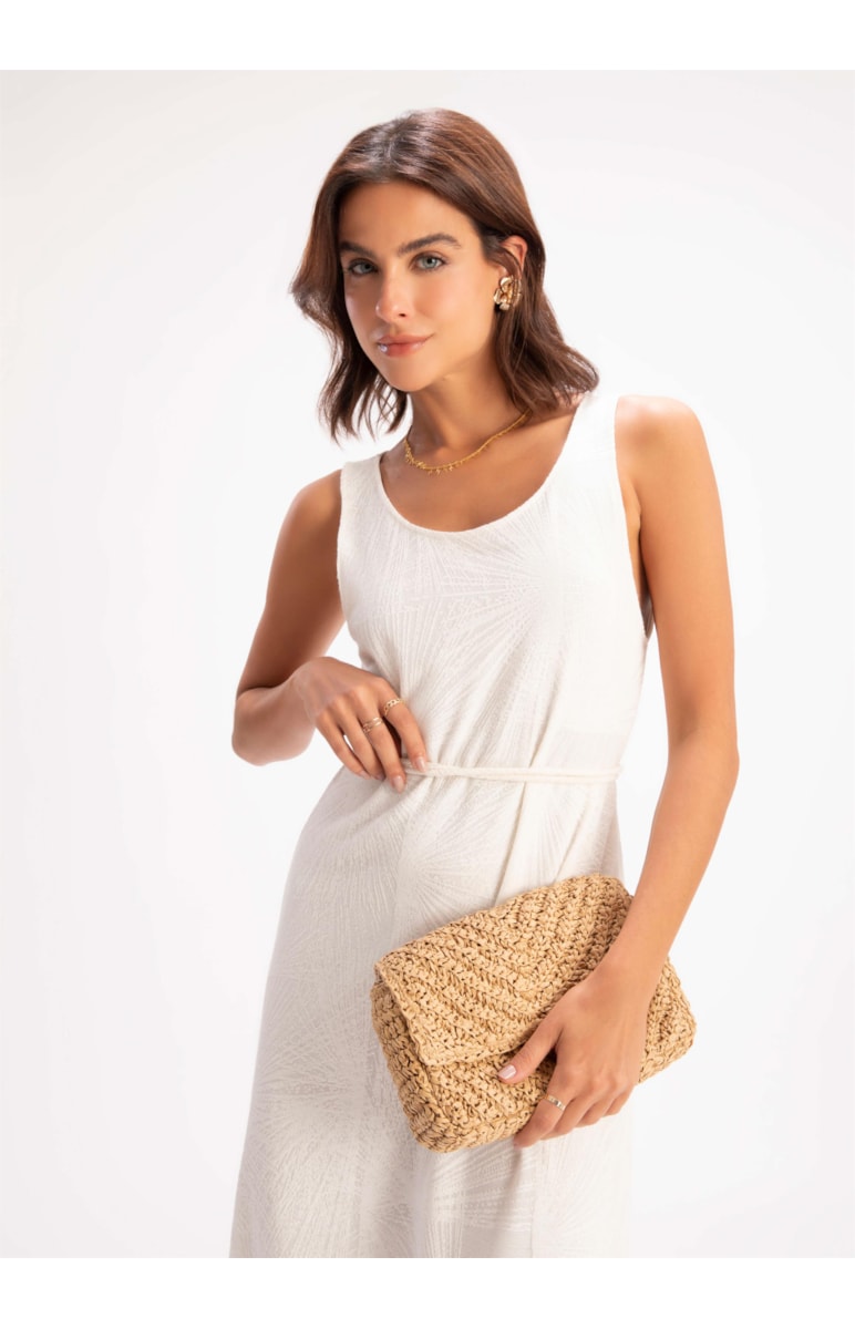 Vestido Tricot Palms Off White