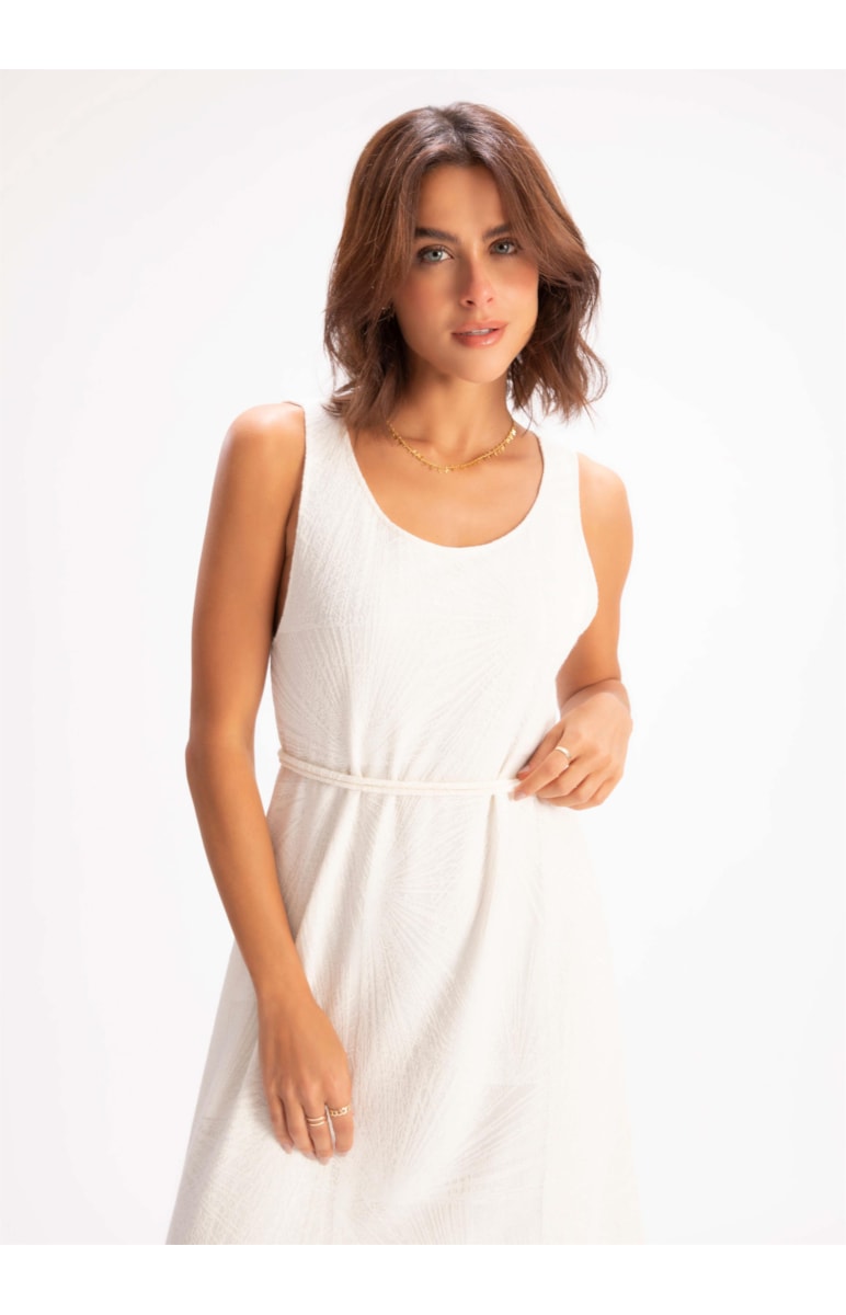 Vestido Tricot Palms Off White