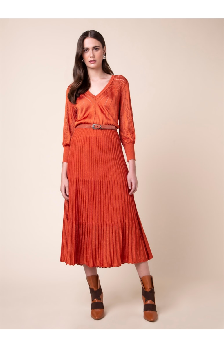 Vestido Tricot Patch Pontos Terra
