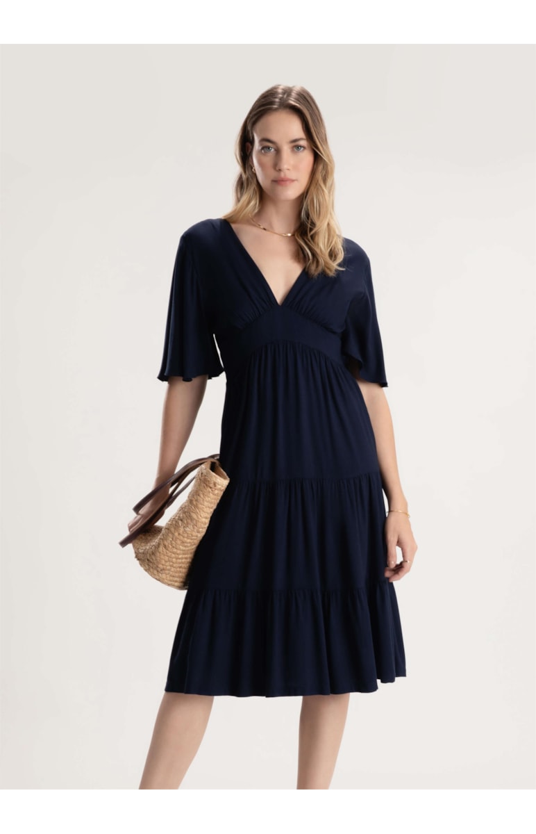 Vestido Visco Berlim Marinho