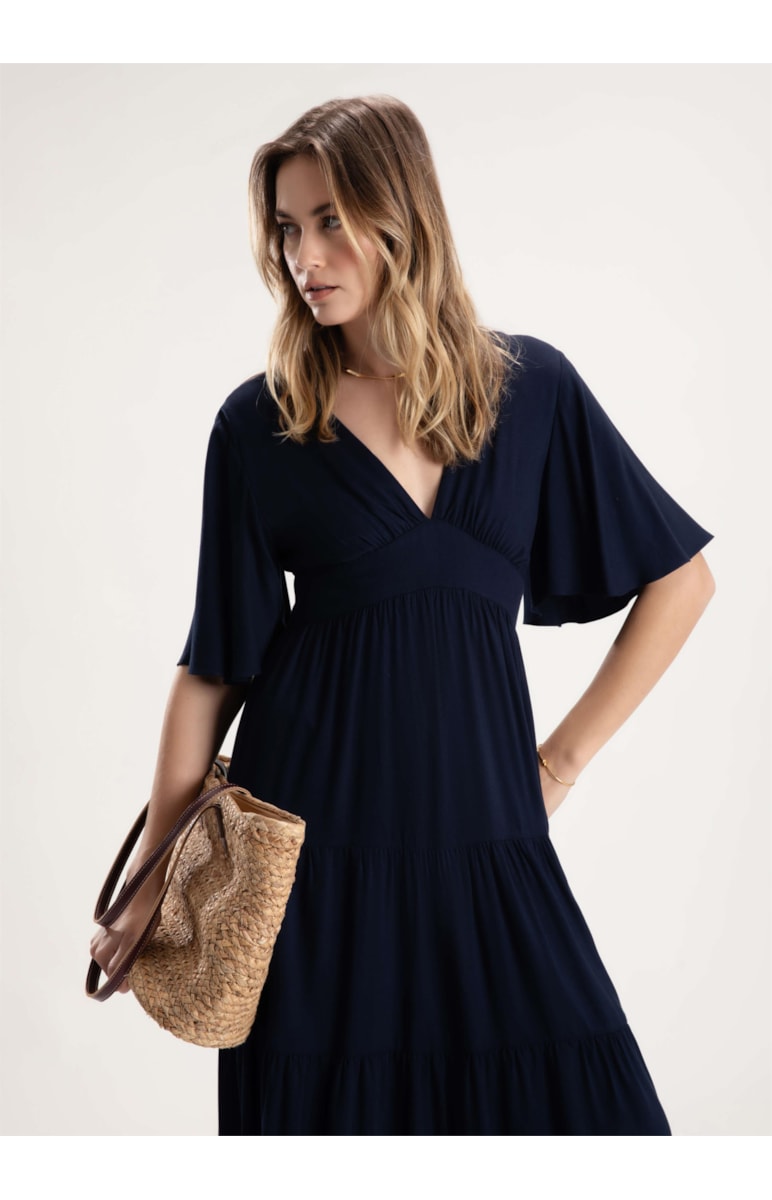 Vestido Visco Berlim Marinho
