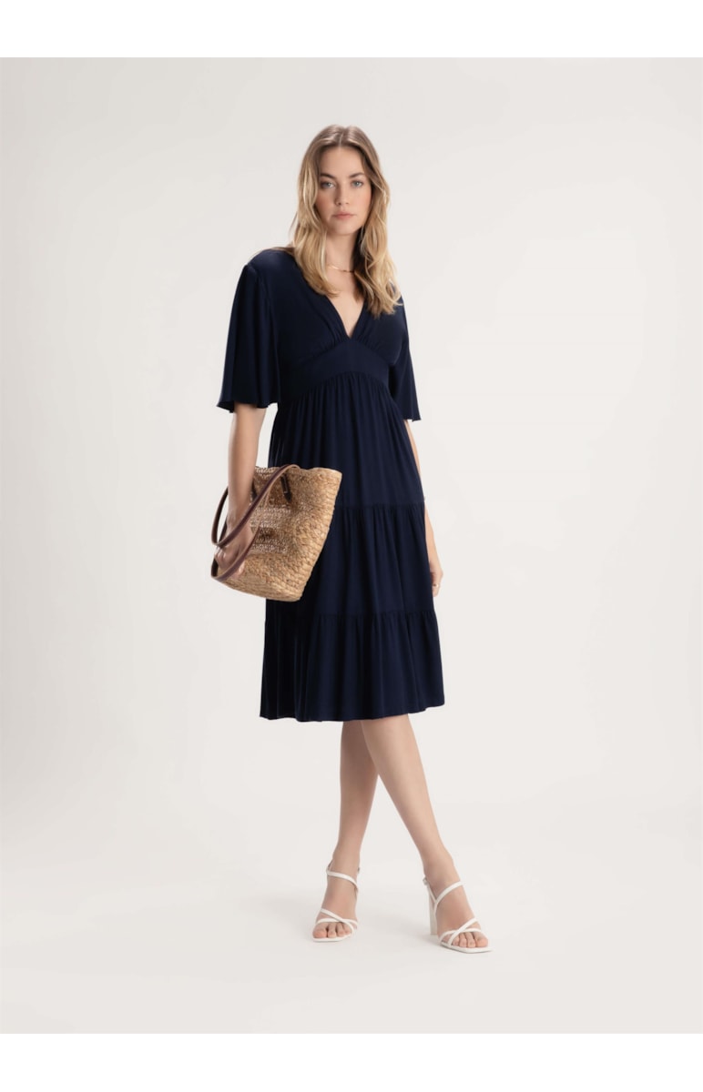 Vestido Visco Berlim Marinho