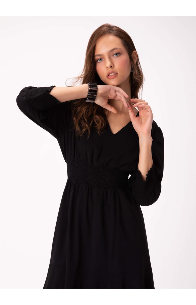 Vestido Visco Span Preto