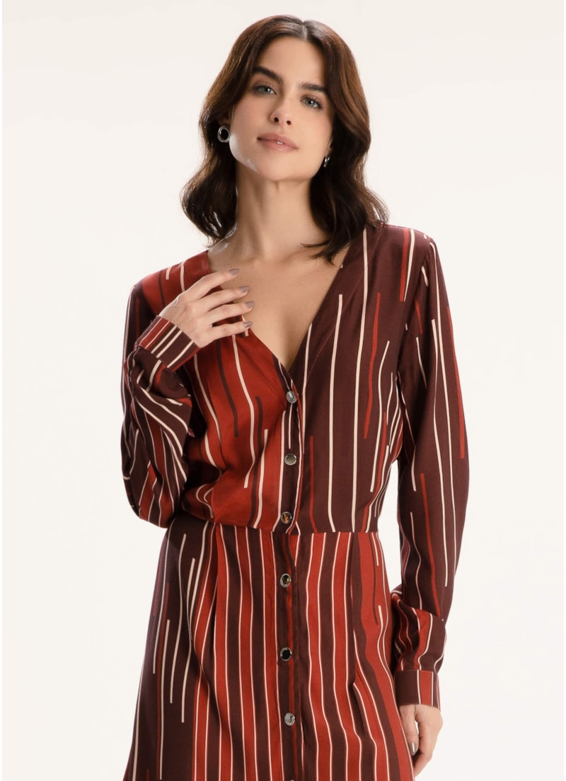 Vestido Visco Stripes Estampado
