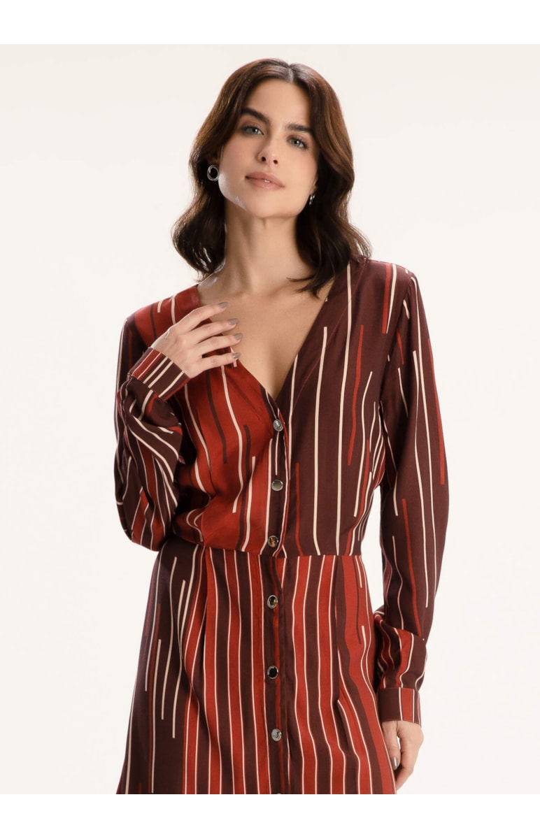 Vestido Visco Stripes Estampado