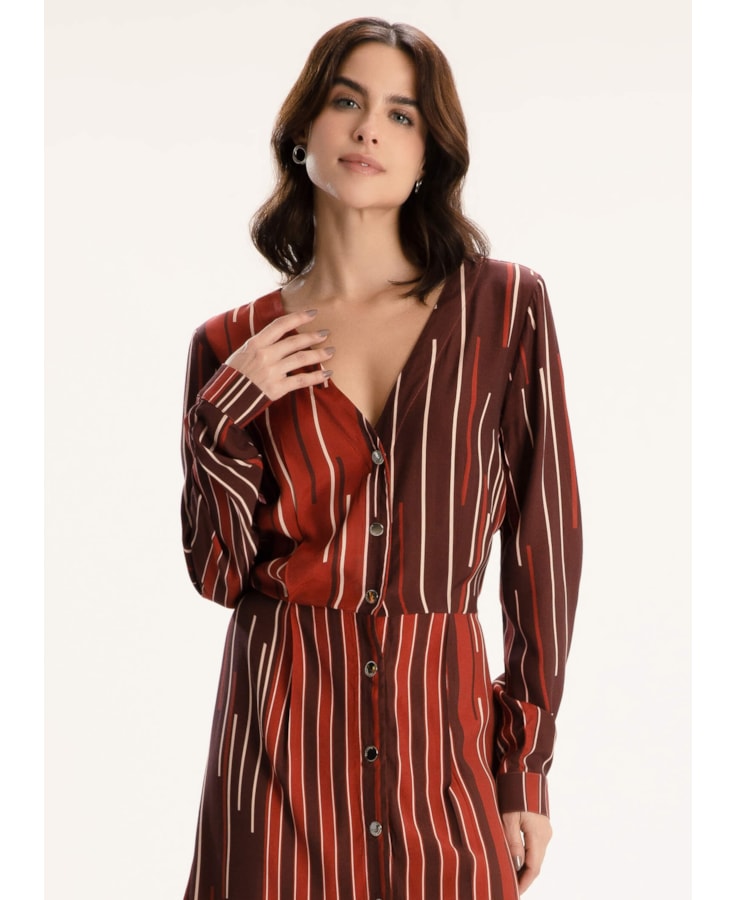 Vestido Visco Stripes Estampado