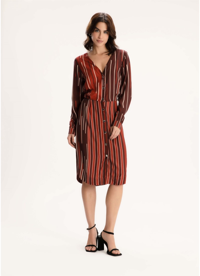Vestido Visco Stripes Estampado
