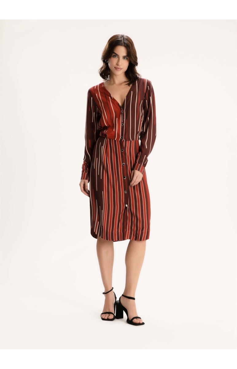Vestido Visco Stripes Estampado